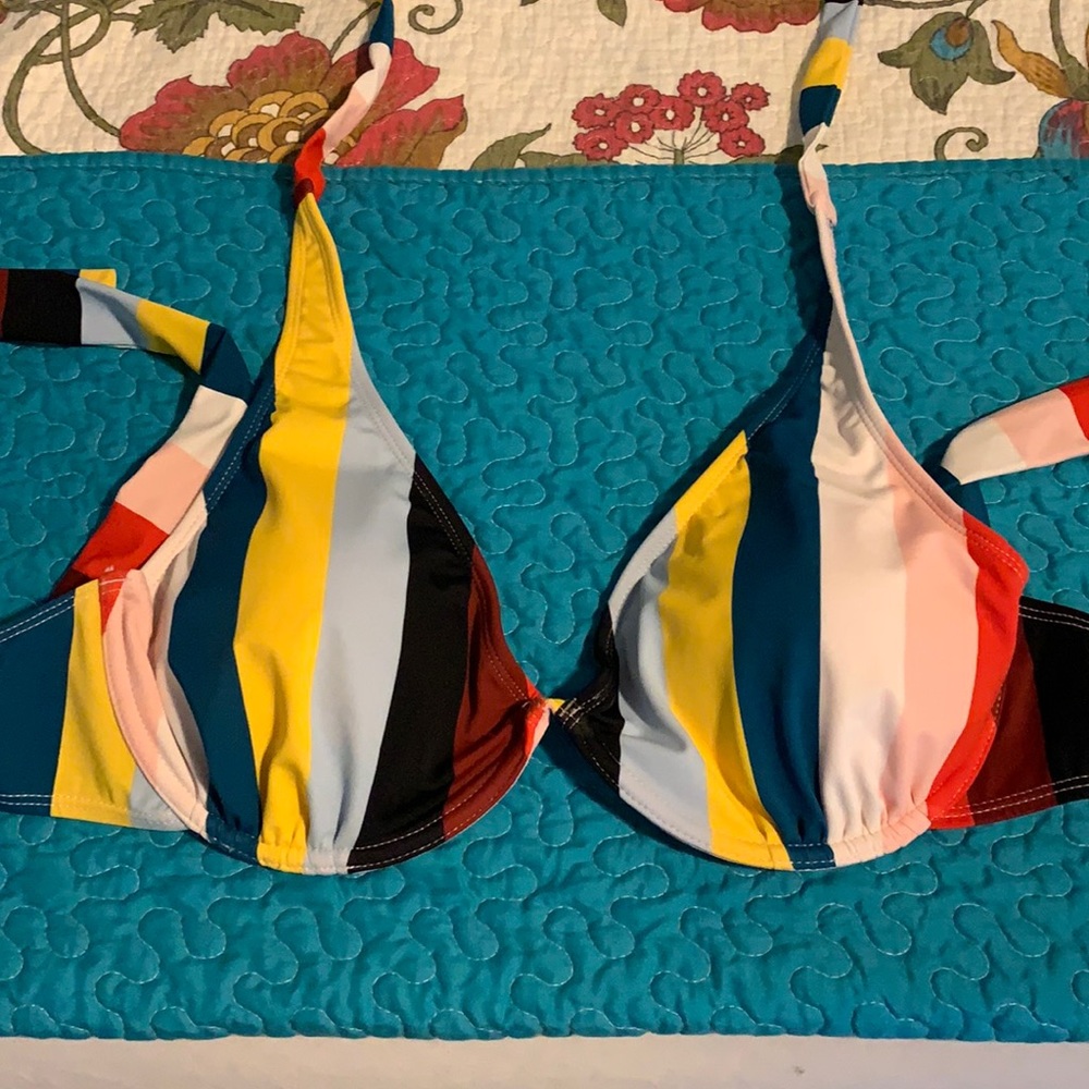 Heat Striped Halter Bikini Top